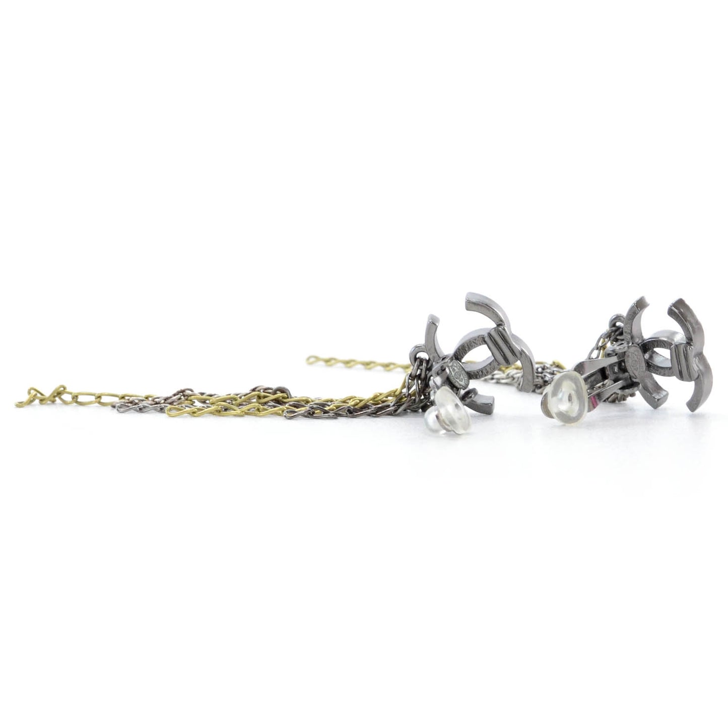 CC Chain Clip On Earrings