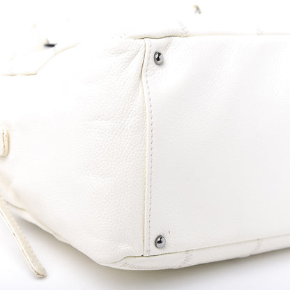 Chanel Caviar Square Stitched Bowler White 7 of 11