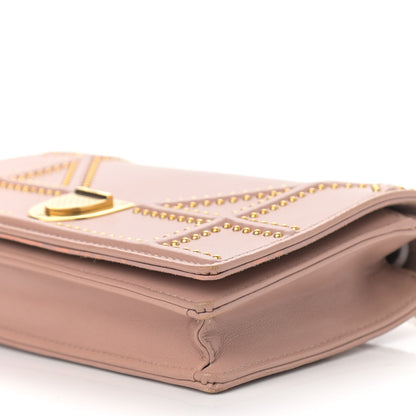 Christian Dior Calfskin Studded Diorama Wallet on Chain Pouch Nude 9 of 13