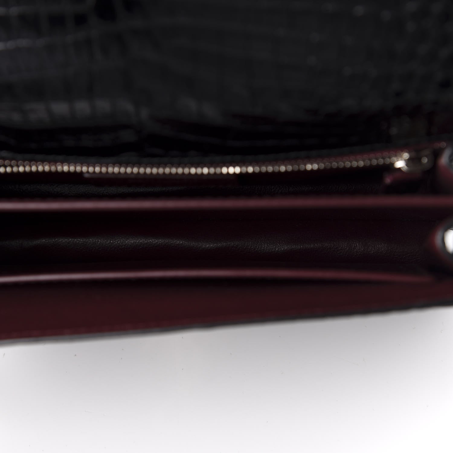 Saint Laurent Calfskin Crocodile Embossed Monogram Cassandra Clasp Bag Black Rouge Legion 6 of 11