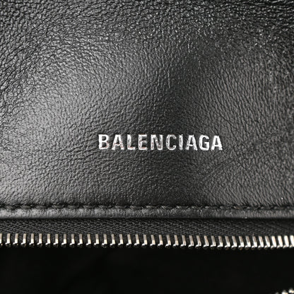 Balenciaga Nappa Calfskin Quilted Touch B Puffy Clutch Black 6 of 10