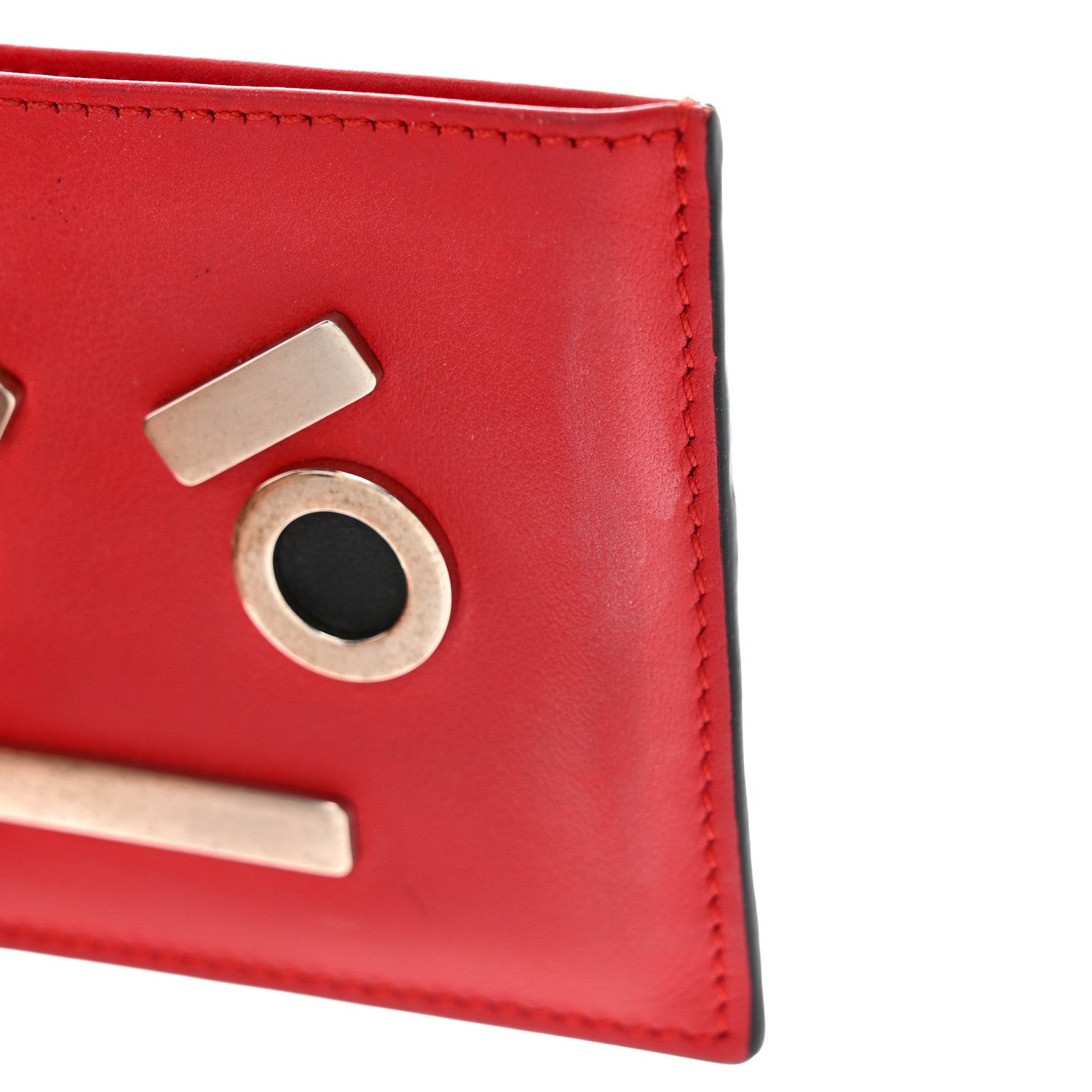 Fendi Vitello Century Face No Words Card Holder Fragola 10 of 10