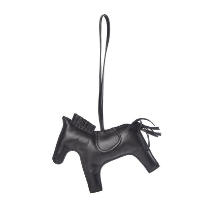 Hermes Milo Lambskin Grigri Rodeo Horse Bag Charm GM So Black 1 of 5