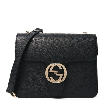 Gucci Dollar Calfskin Small Interlocking G Shoulder Bag Black 1 of 10