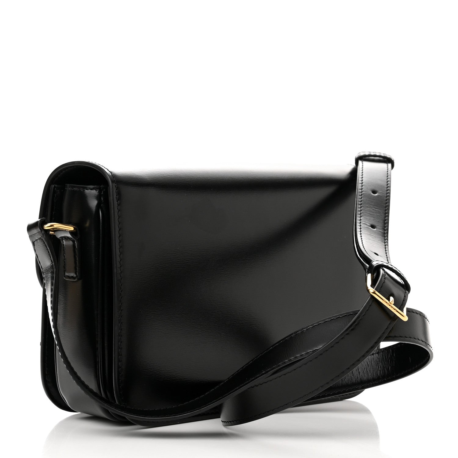 Celine Shiny Calfskin Medium Triomphe Black 3 of 10