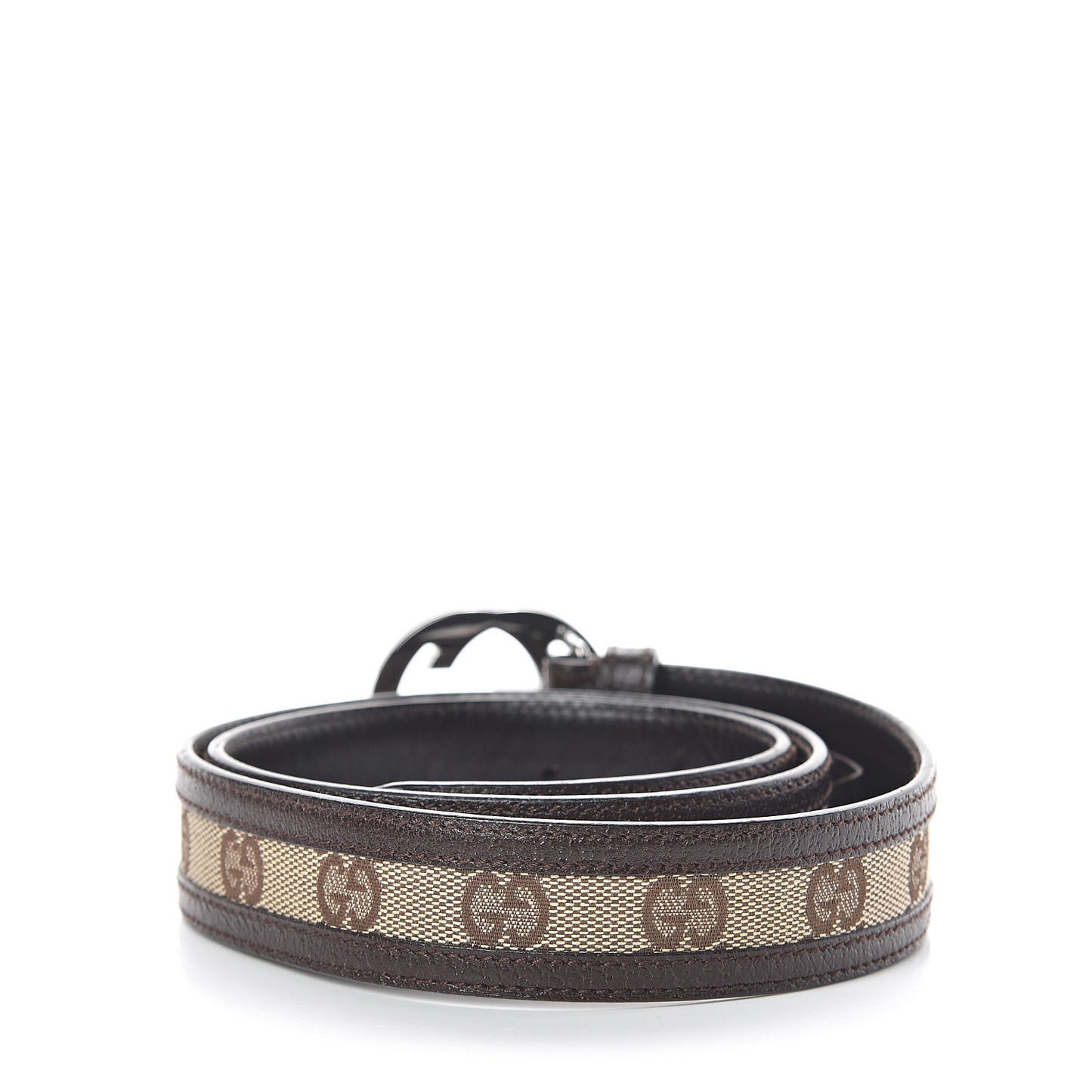 GG Plus Monogram Interlocking G Belt 80 32 Dark Brown