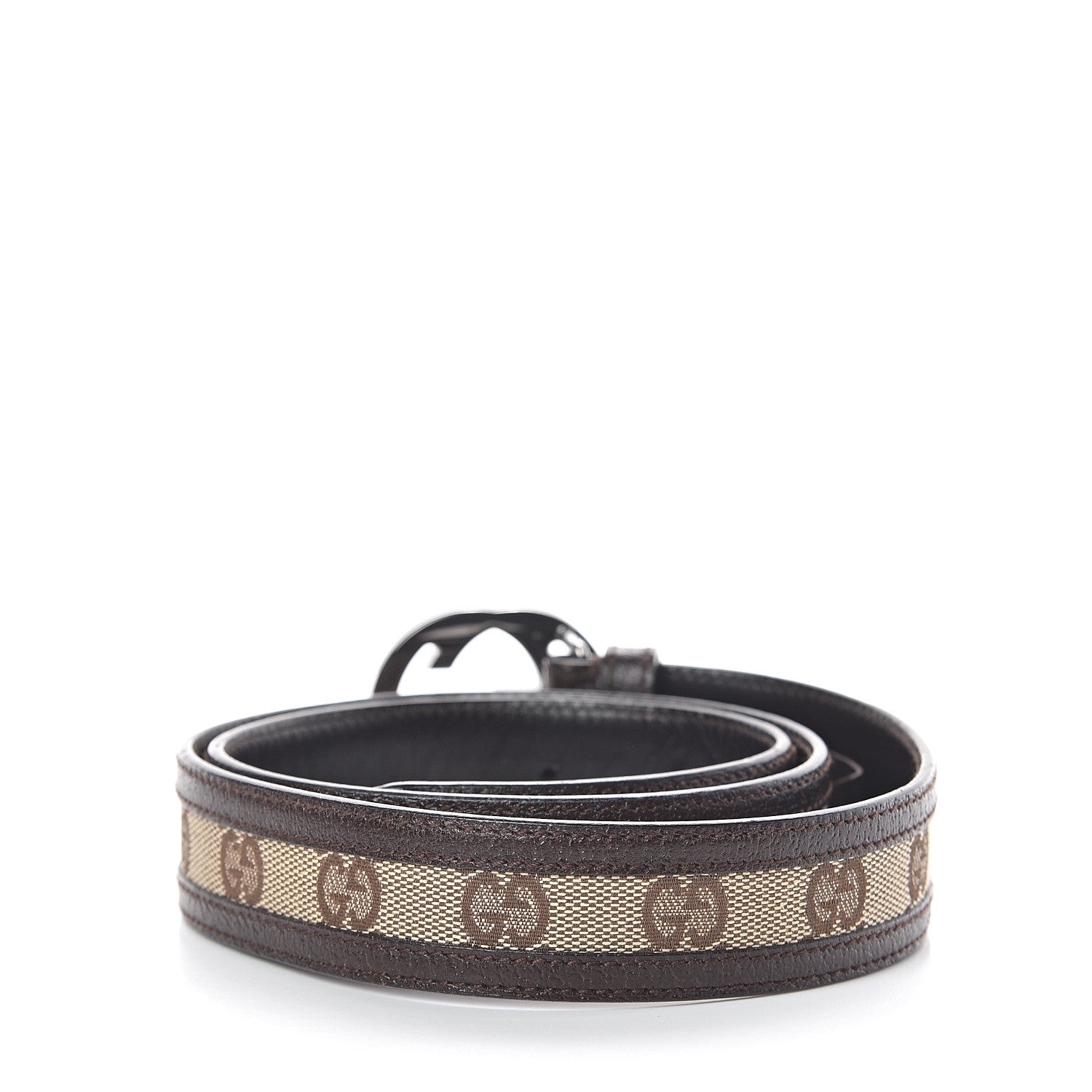 Gucci GG Plus Monogram Interlocking G Belt 80 32 Dark Brown 3 of 7