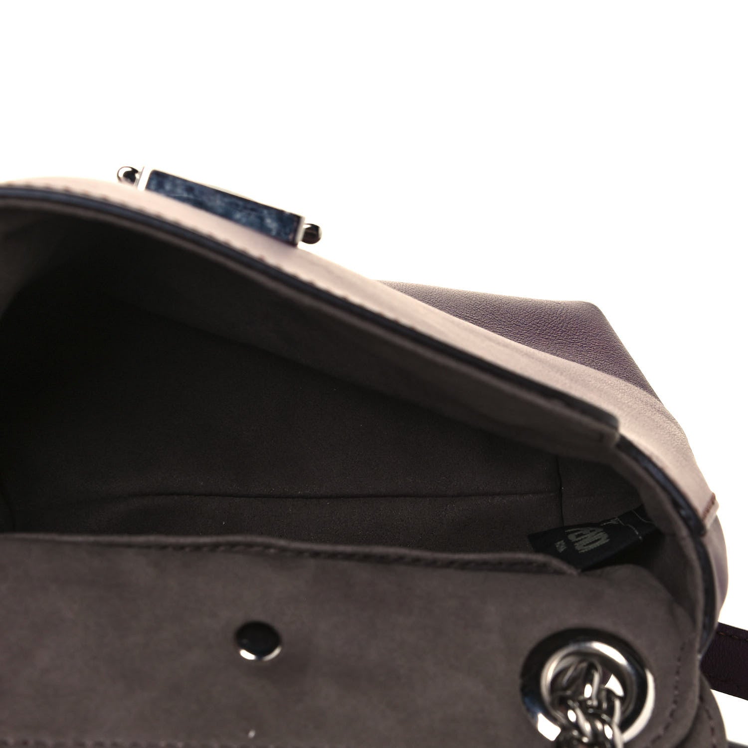 Fendi Vitello Century Pearl Bi-Color Scalloped Mini Back to School Backpack Amarone Black Cherry 5 of 15