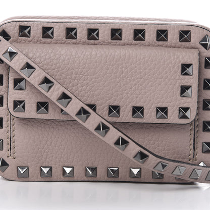 Valentino Garavani Grained Calfskin Small Rockstud Flap Pocket Camera Crossbody Bag Poudre 7 of 12