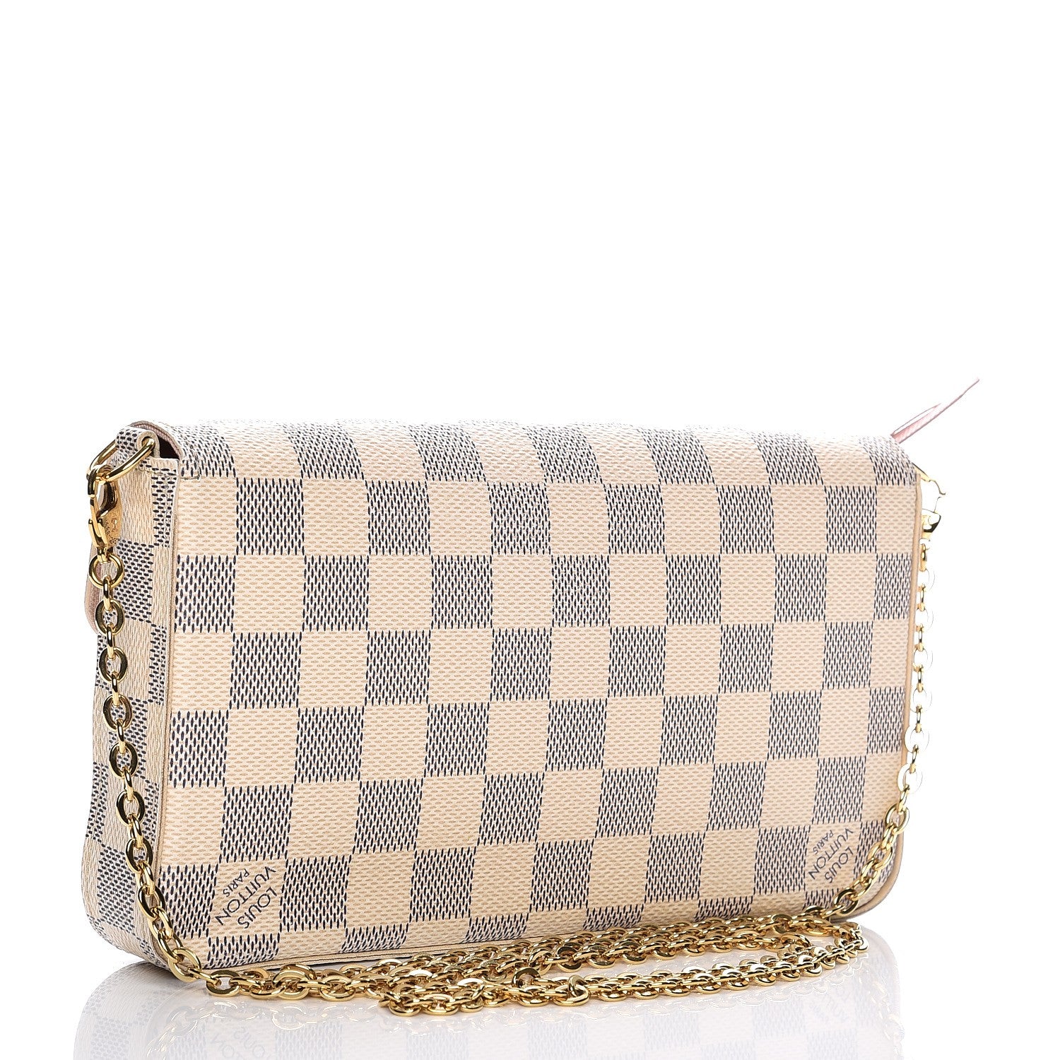 Louis Vuitton Damier Azur Pochette Felicie Chain Wallet Rose Ballerine 3 of 12