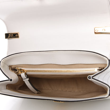 Chloe Calfskin Crocodile Embossed Small C Double Carry Brilliant White 5 of 11