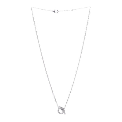 Hermes 18K White Gold Diamond Finesse Pendant Necklace 3 of 6