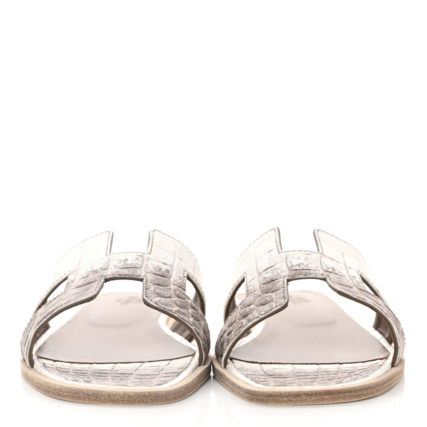 Matte Niloticus Crocodile Himalaya Oran Sandals 38.5 Blanc