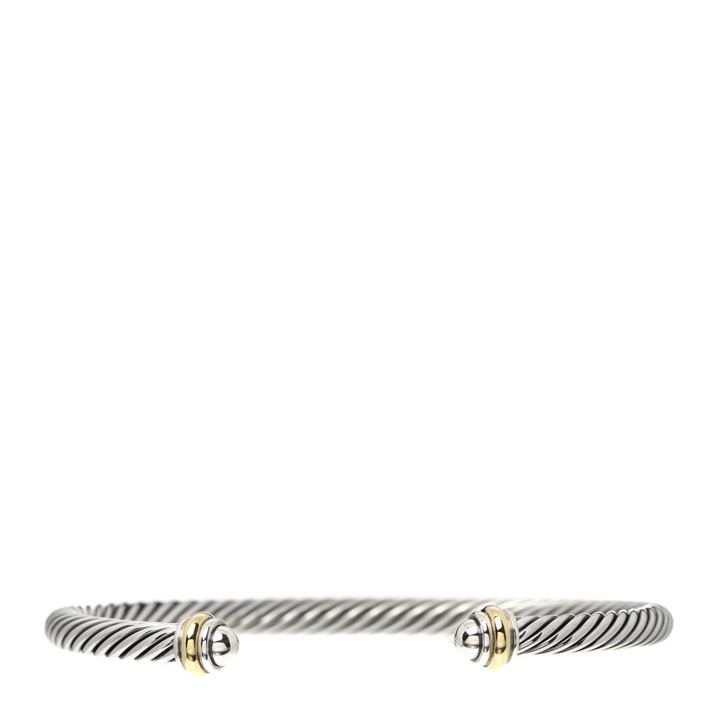 Sterling Silver 18K Yellow Gold 4mm Cable Classics Bracelet