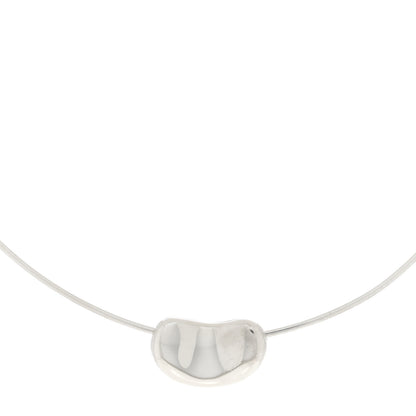 Tiffany Sterling Silver 25mm Elsa Peretti Bean Pendant Wire Necklace 1 of 5