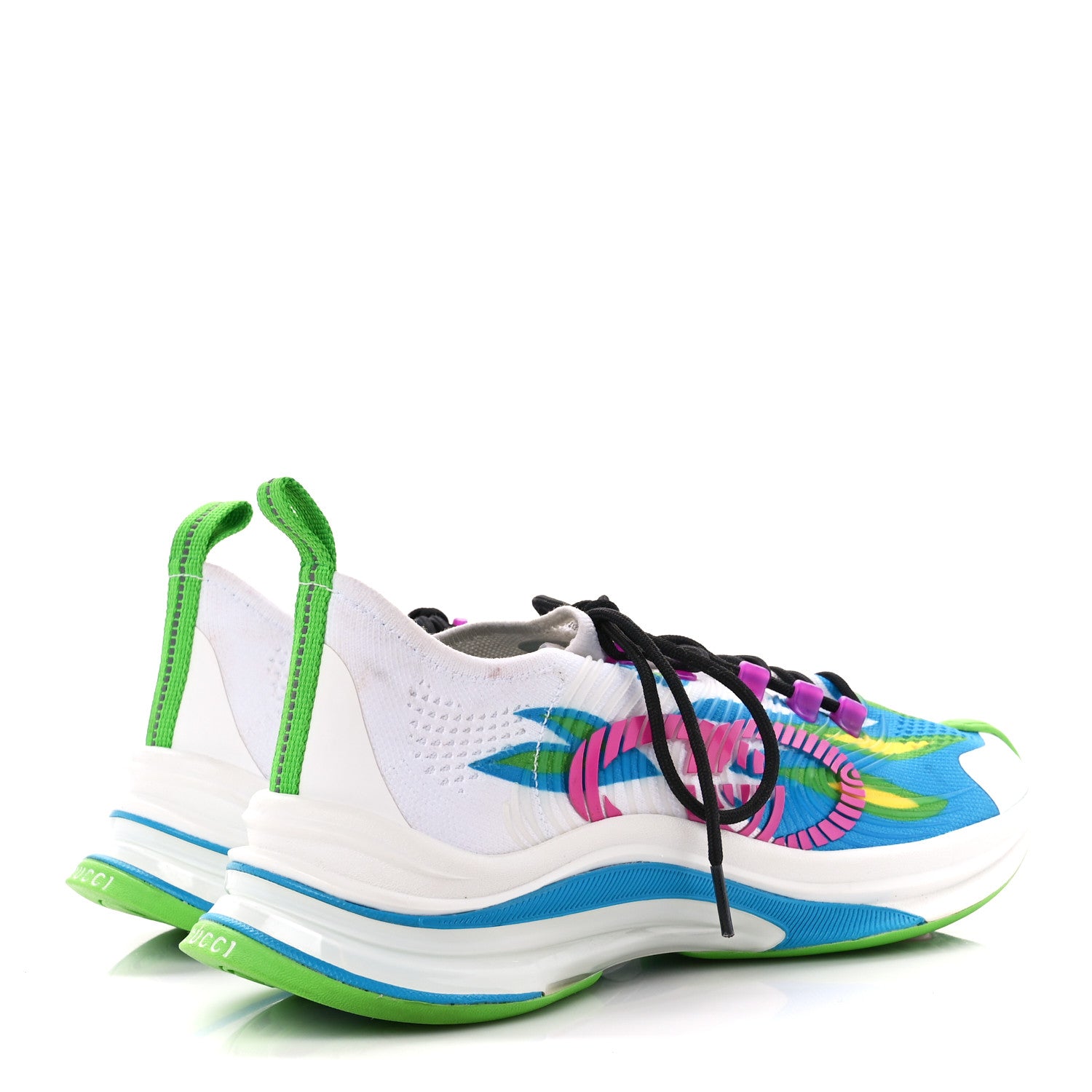 Gucci Technical Knit Fabric Waves Womens Gucci Run Sneakers 39 Multicolor 4 of 8