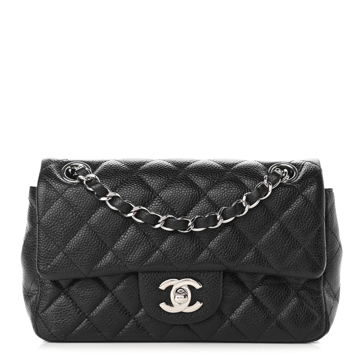 Caviar Quilted Mini Rectangular Flap Black