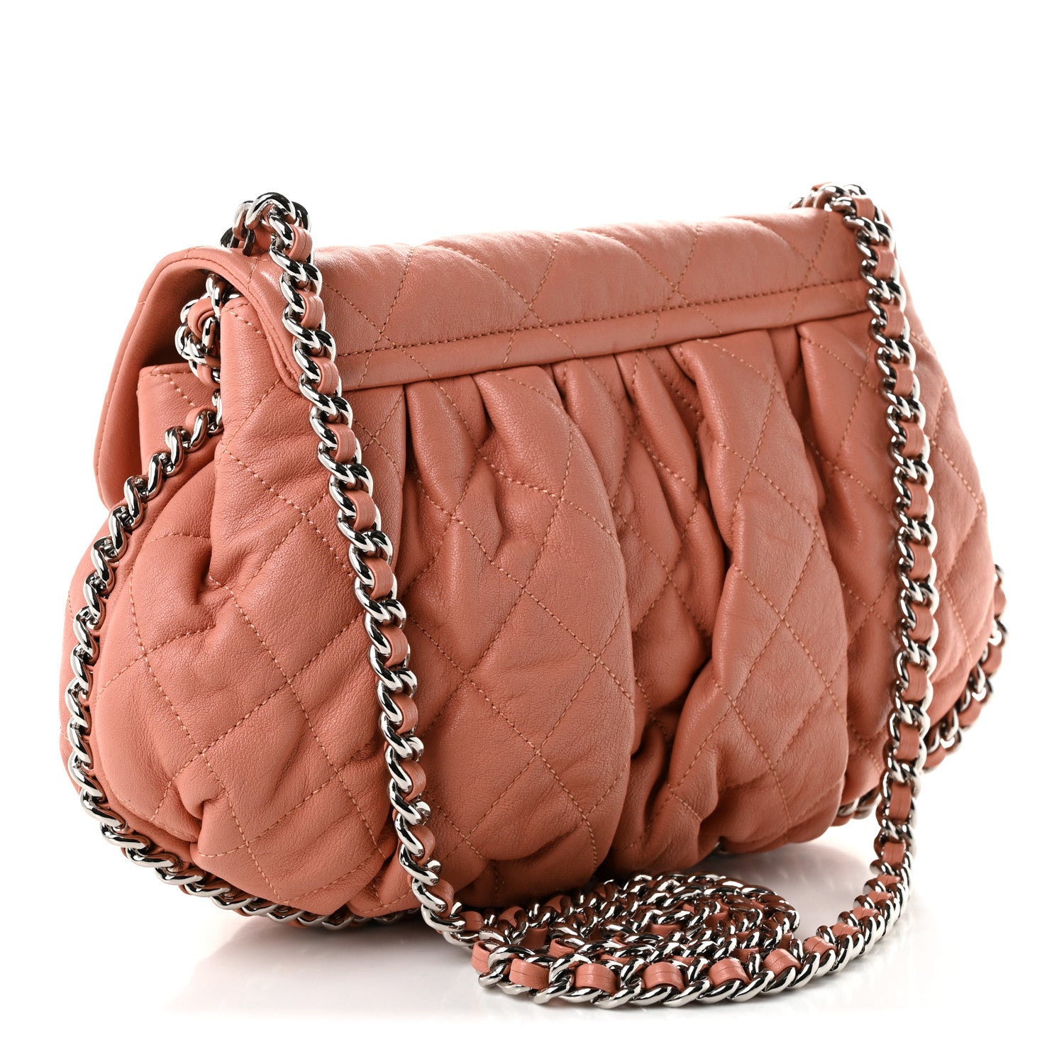 Chanel Washed Lambskin Quilted Medium Chain Around Messenger Pink 3 of 10