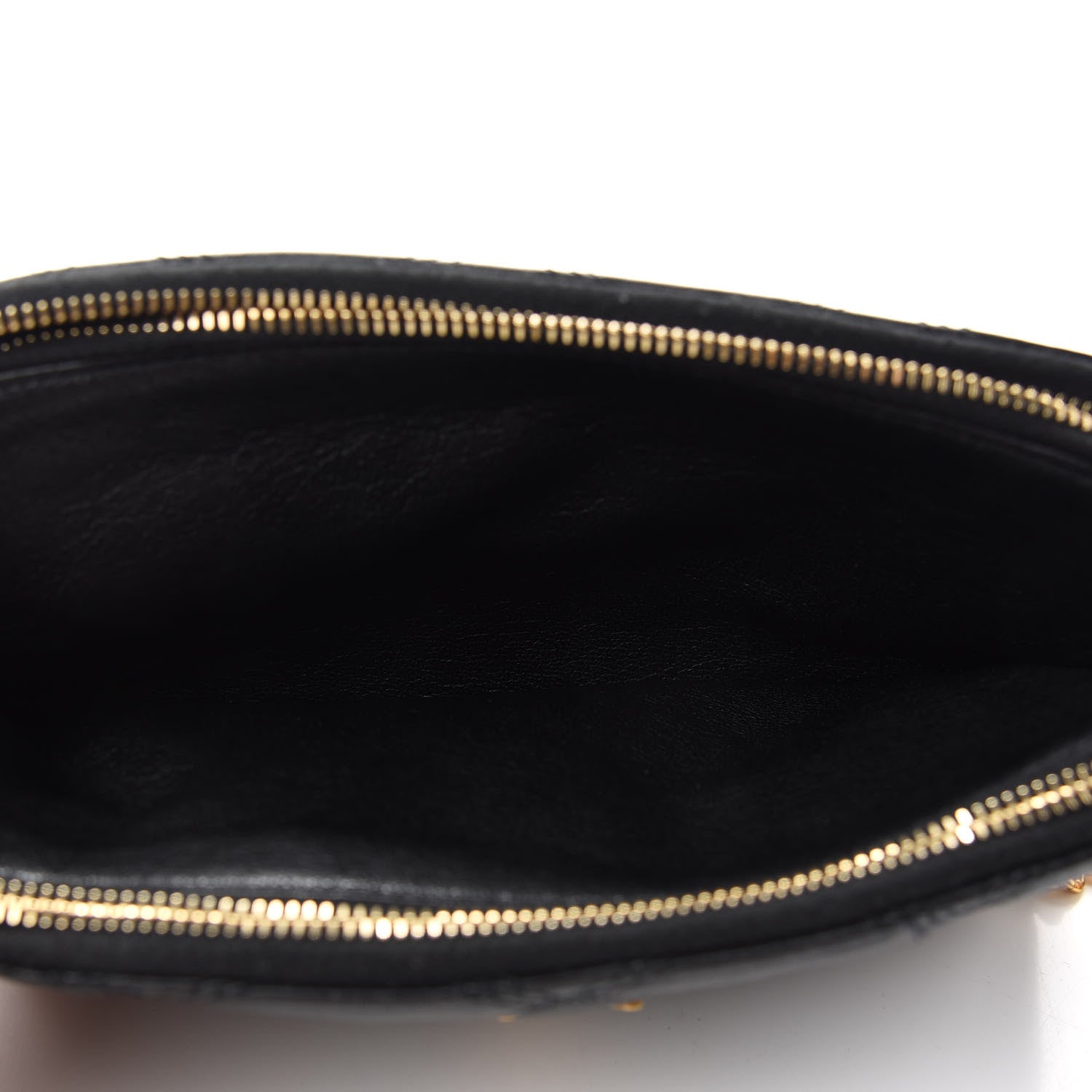 Saint Laurent Grained Lambskin Quilted Mini Becky Double Zip Bag Black 5 of 12