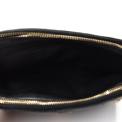 Saint Laurent Grained Lambskin Quilted Mini Becky Double Zip Bag Black 5 of 12