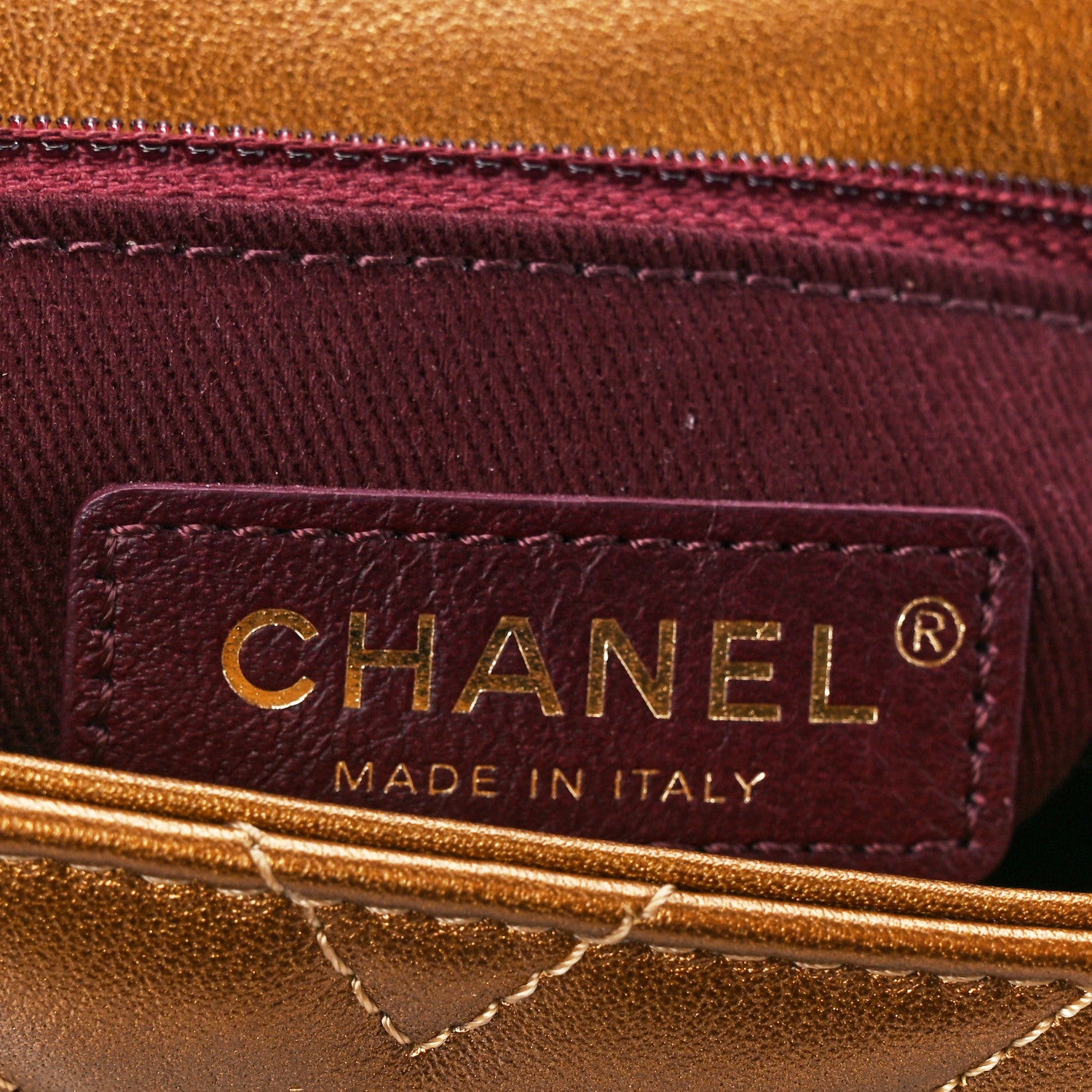 Chanel Metallic Calfskin Chevron Quilted Mini Coco Handle Flap Gold 6 of 10