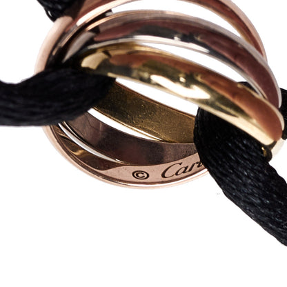 Cartier 18K Pink Yellow White Gold Trinity Adjustable Cord Bracelet Black 6 of 6