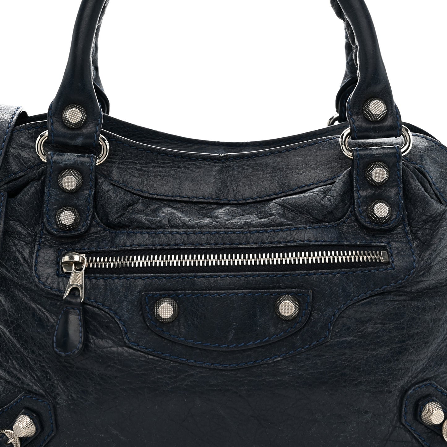 Agneau Giant 12 Silver Hardware Town Bleu Obscur