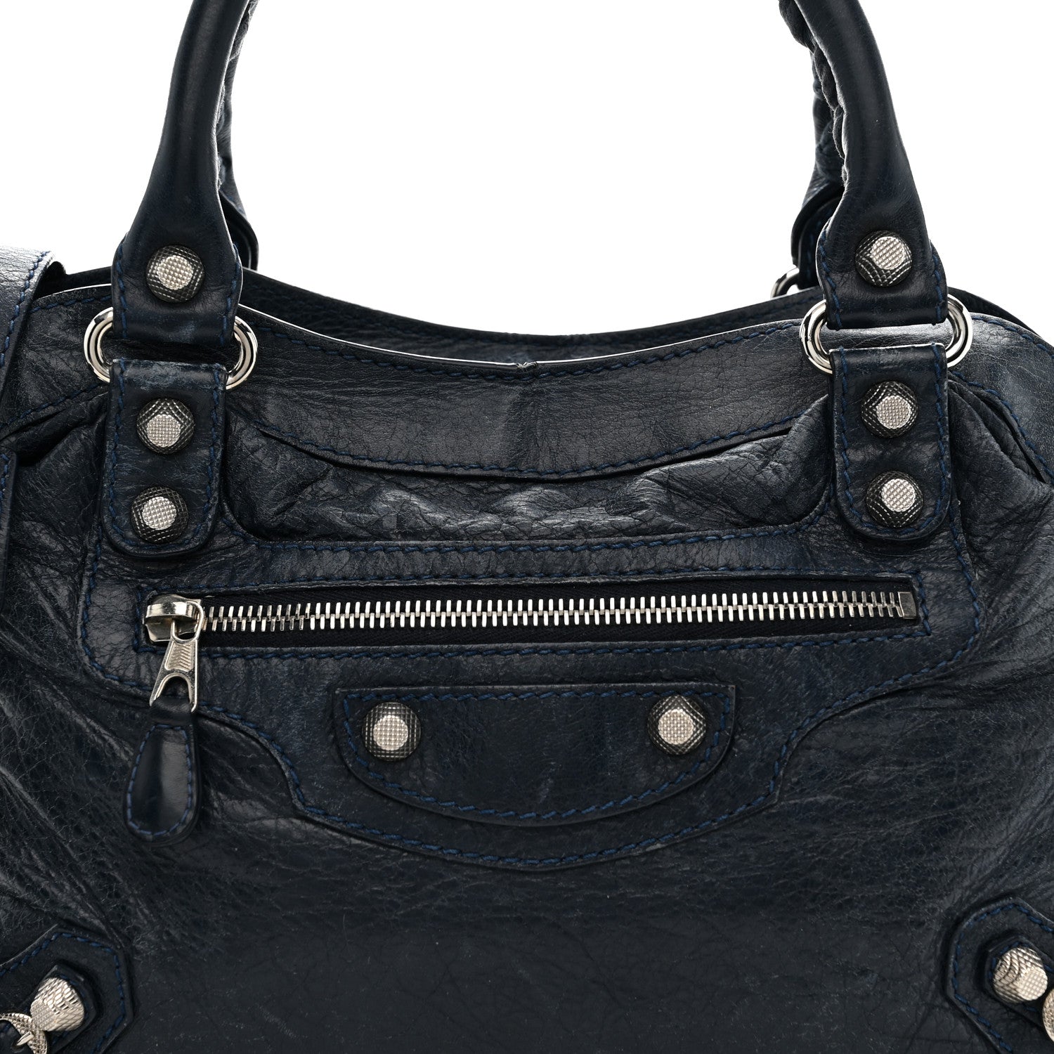Balenciaga Agneau Giant 12 Silver Hardware Town Bleu Obscur 9 of 14