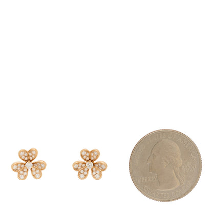 Van Cleef & Arpels 18K Rose Gold Diamond Mini Frivole Pave Earrings 2 of 4