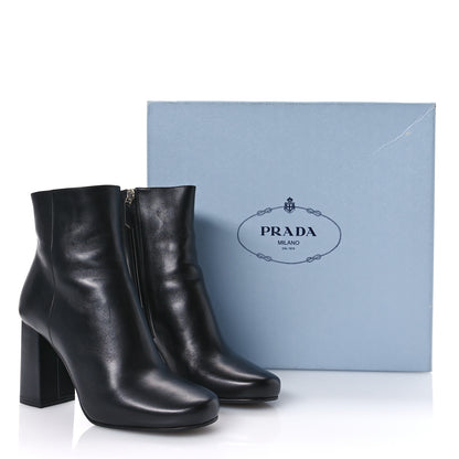 Prada Vitello Ankle Boots 37.5 Black 8 of 8
