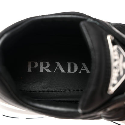 Prada Re-Nylon Piuma Metal Triangle Logo Quilted 45mm Sneakers 37 Black 6 of 9