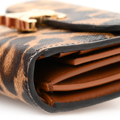 Celine Canvas Leopard Small Triomphe Wallet Tan 12 of 13