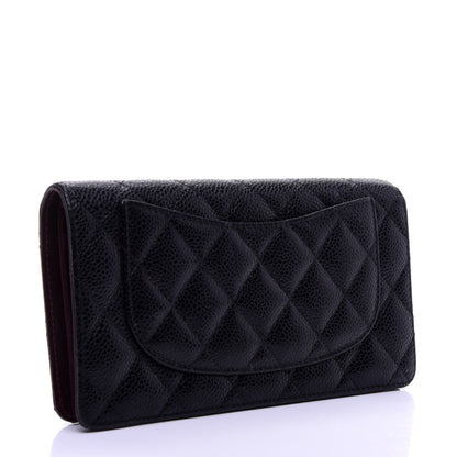 Chanel Caviar Quilted Yen Wallet Black 3 of 9