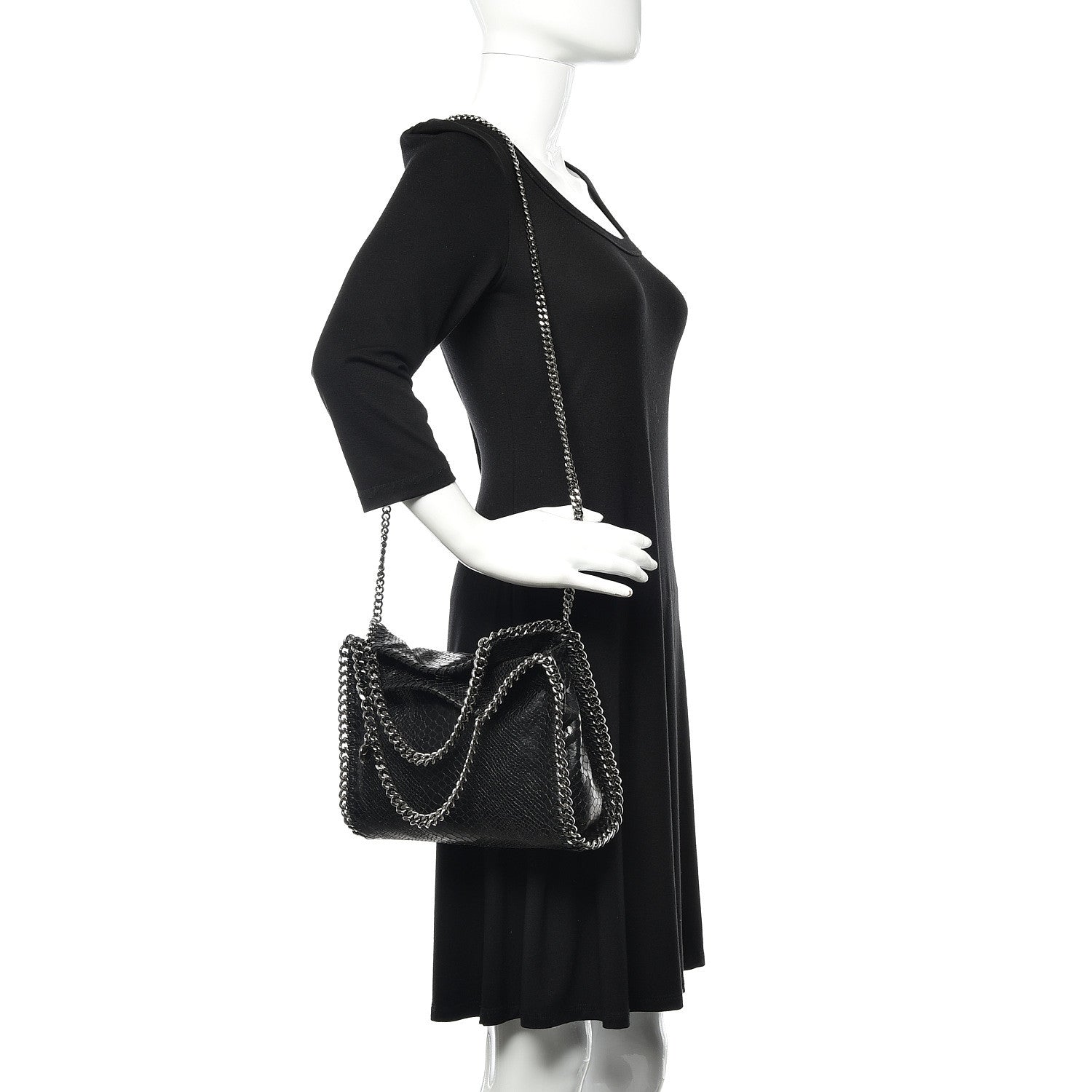 Stella McCartney Eco Python Mini Falabella Tote Black 2 of 9