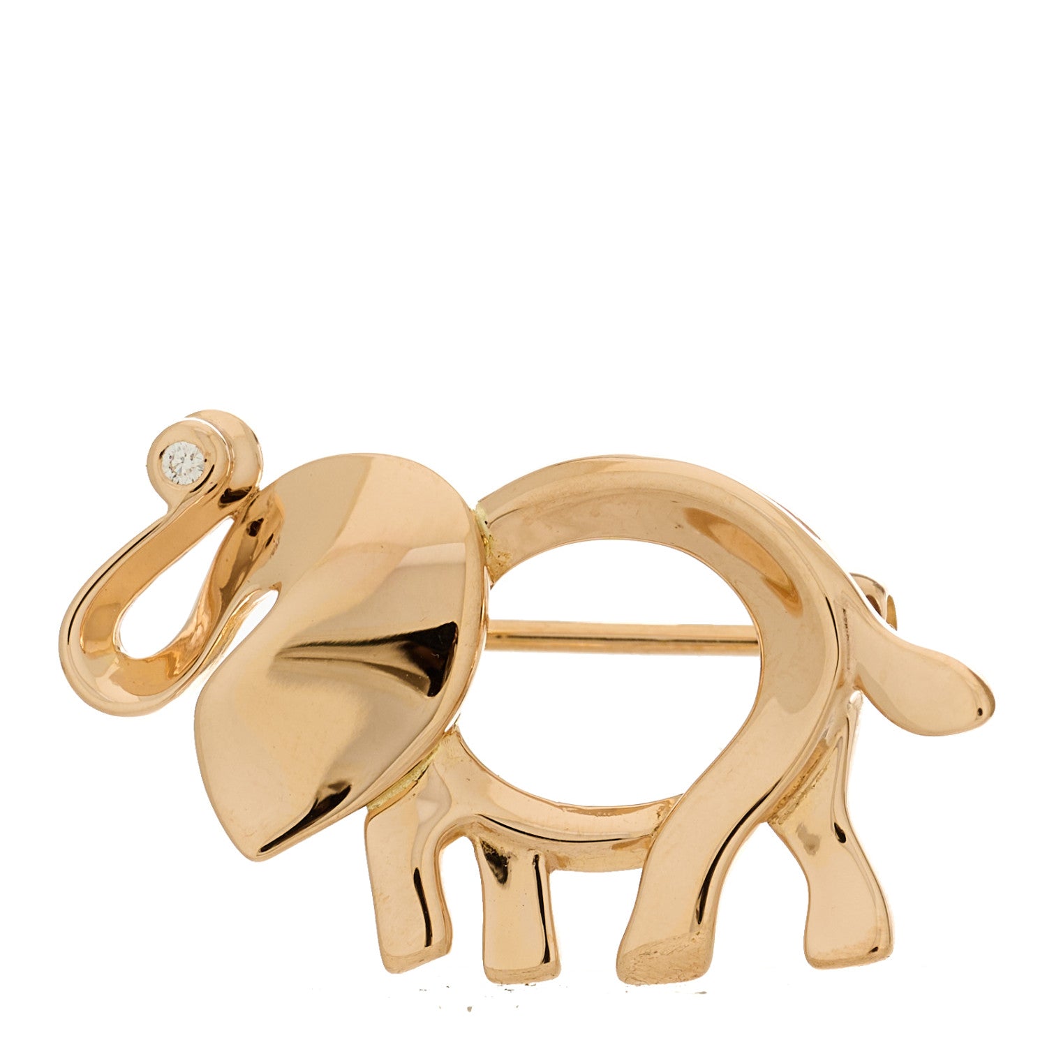 Tiffany 18K Rose Gold Diamond Save the Wild Elephant Brooch 1 of 4