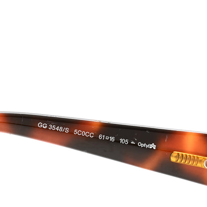 Gucci Acetate Crystal Heart GG3548S Sunglasses Havana Brown 6 of 7