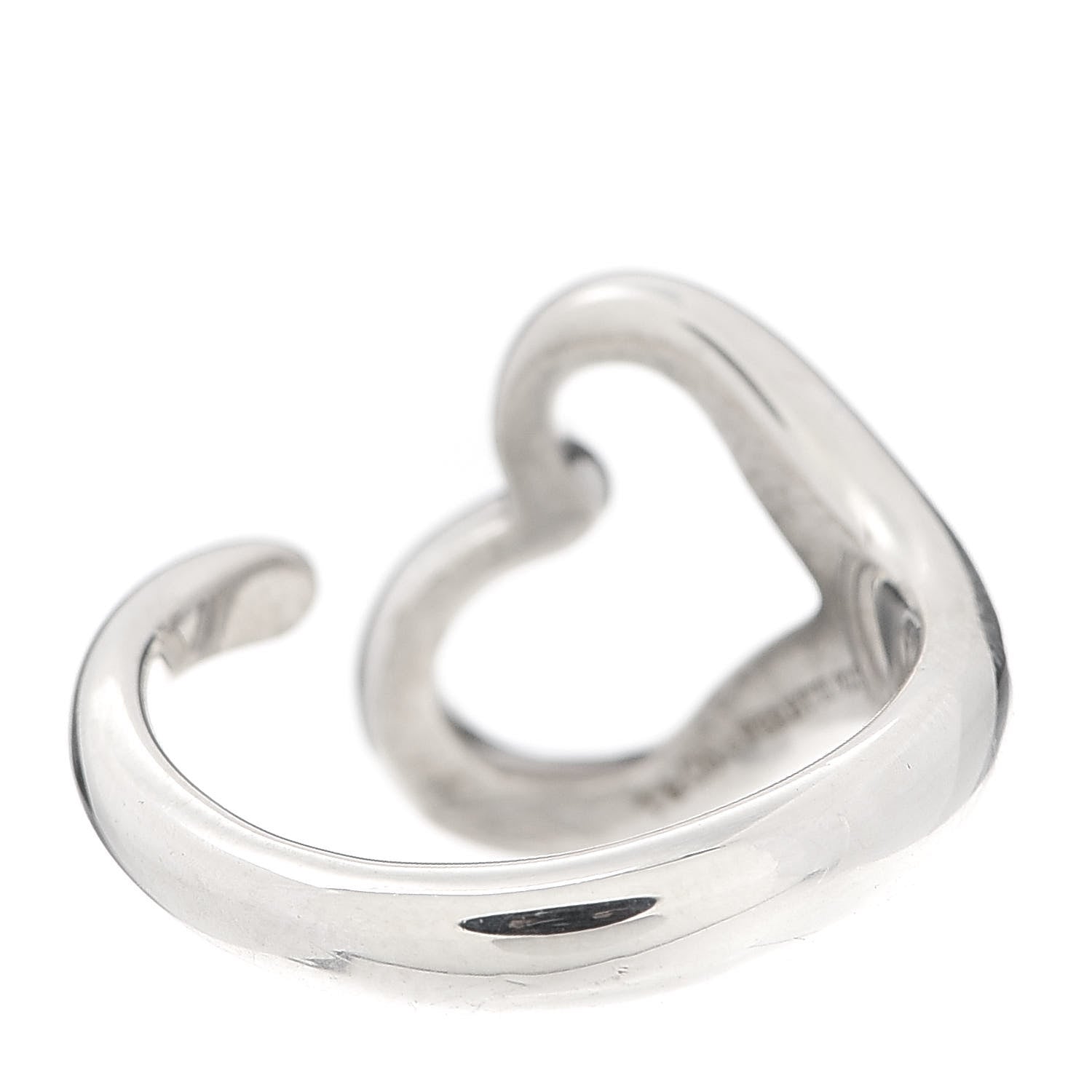 Tiffany Sterling Silver Elsa Peretti Open Heart Ring 53 6.5 4 of 4