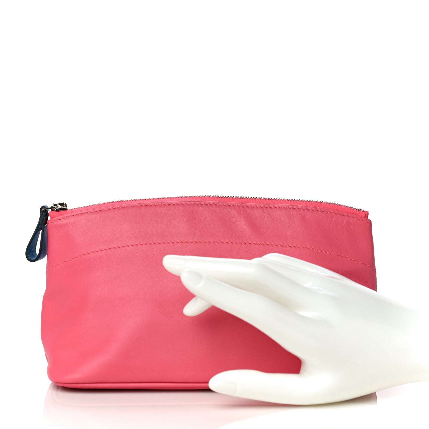 Hermes Lambskin Swift Tohubohu Pouch PM Rose Azalee Bleu Zanzibar 2 of 15
