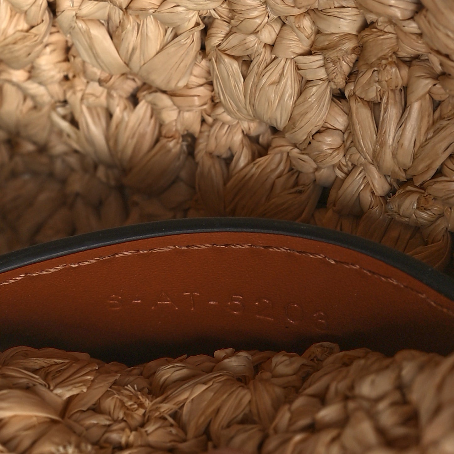 Raffia Calfskin Triomphe Panier Hobo Bag Natural Tan