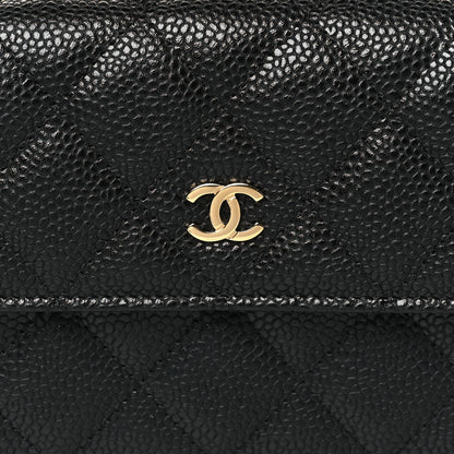 Chanel Caviar Quilted Large Gusset Flap Wallet Black 9 of 10