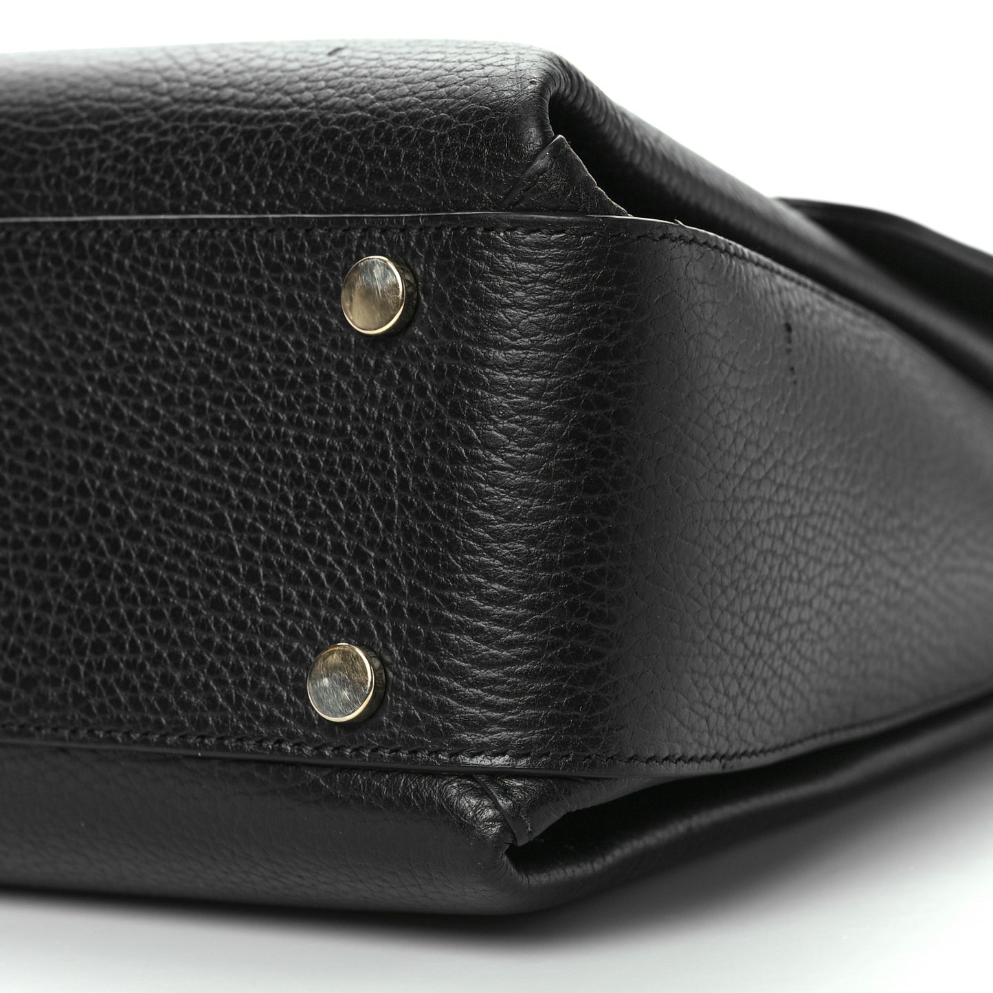Dollar Calfskin Medium Interlocking G Top Handle Shoulder Bag Black