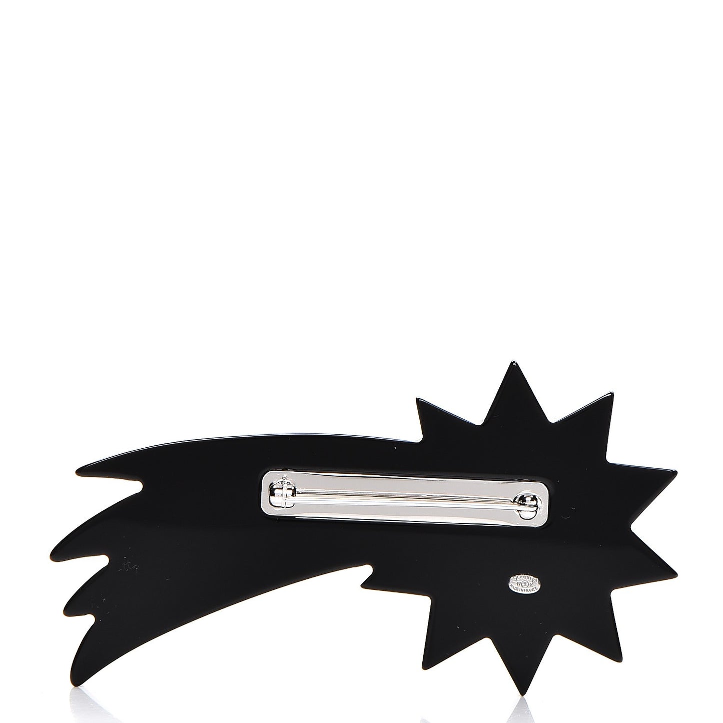 Glittered Resin Strass Shooting Star Brooch Black Purple Green