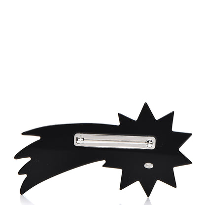 Chanel Glittered Resin Strass Shooting Star Brooch Black Purple Green 3 of 5