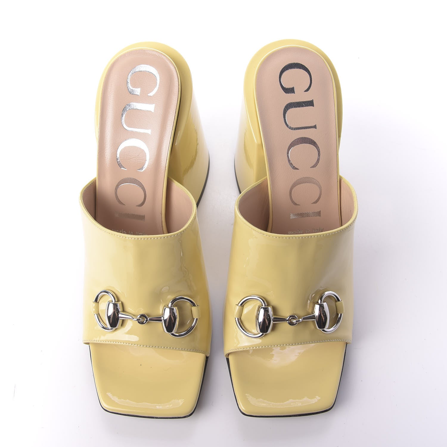 Gucci Patent Lexi Horsebit High-Heel Slide Sandals 36.5 Burro 5 of 11