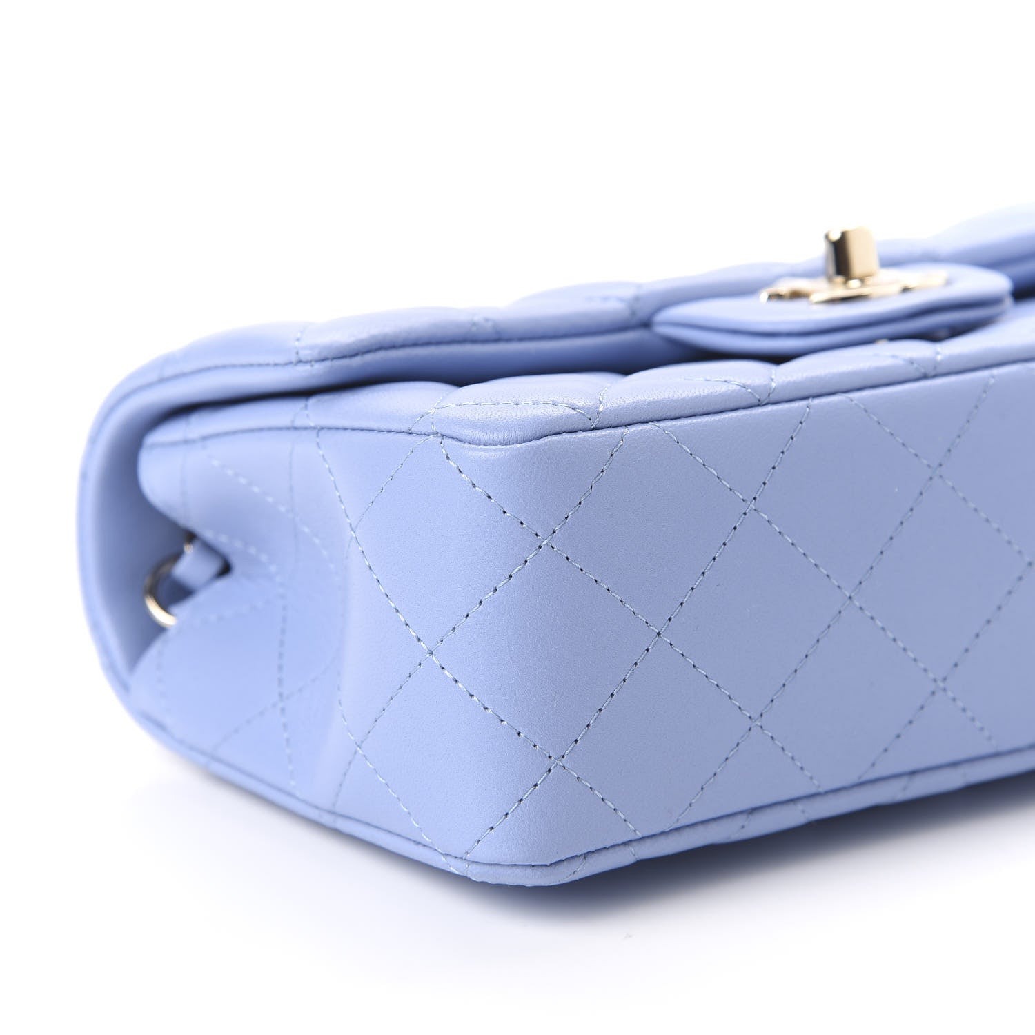 Chanel Lambskin Quilted Mini Rectangular Flap Light Blue 6 of 11
