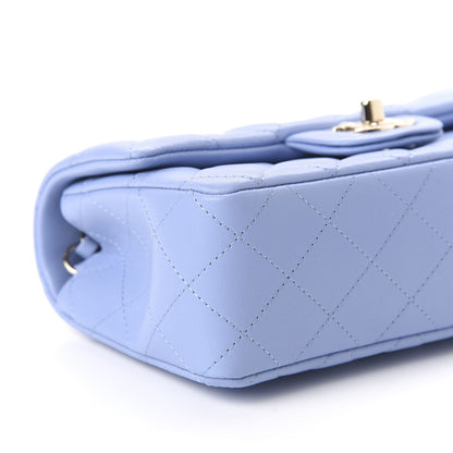 Chanel Lambskin Quilted Mini Rectangular Flap Light Blue 6 of 11