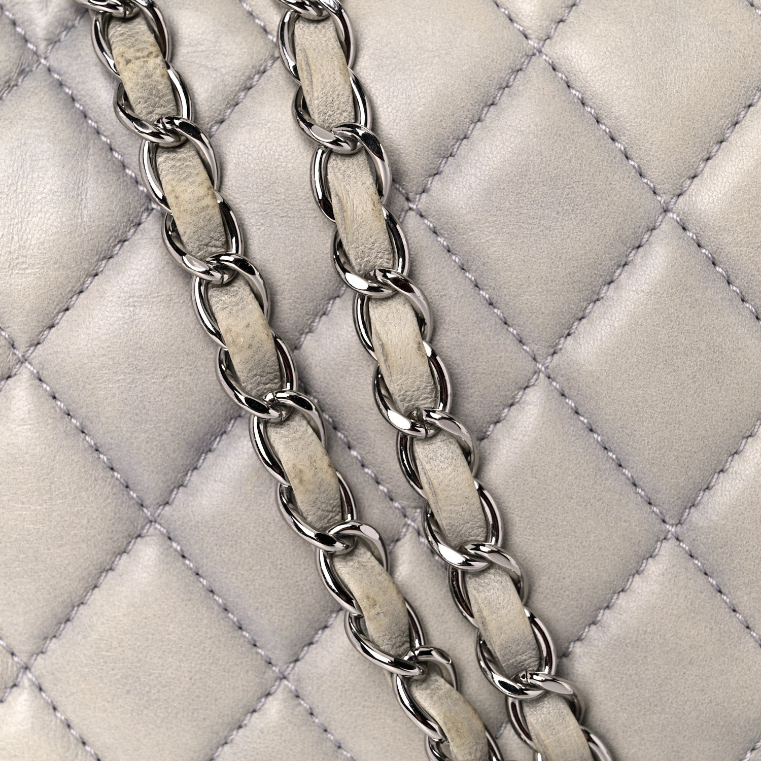 Chanel Lambskin Quilted Jumbo Coco Rain Flap Grey 26 of 27