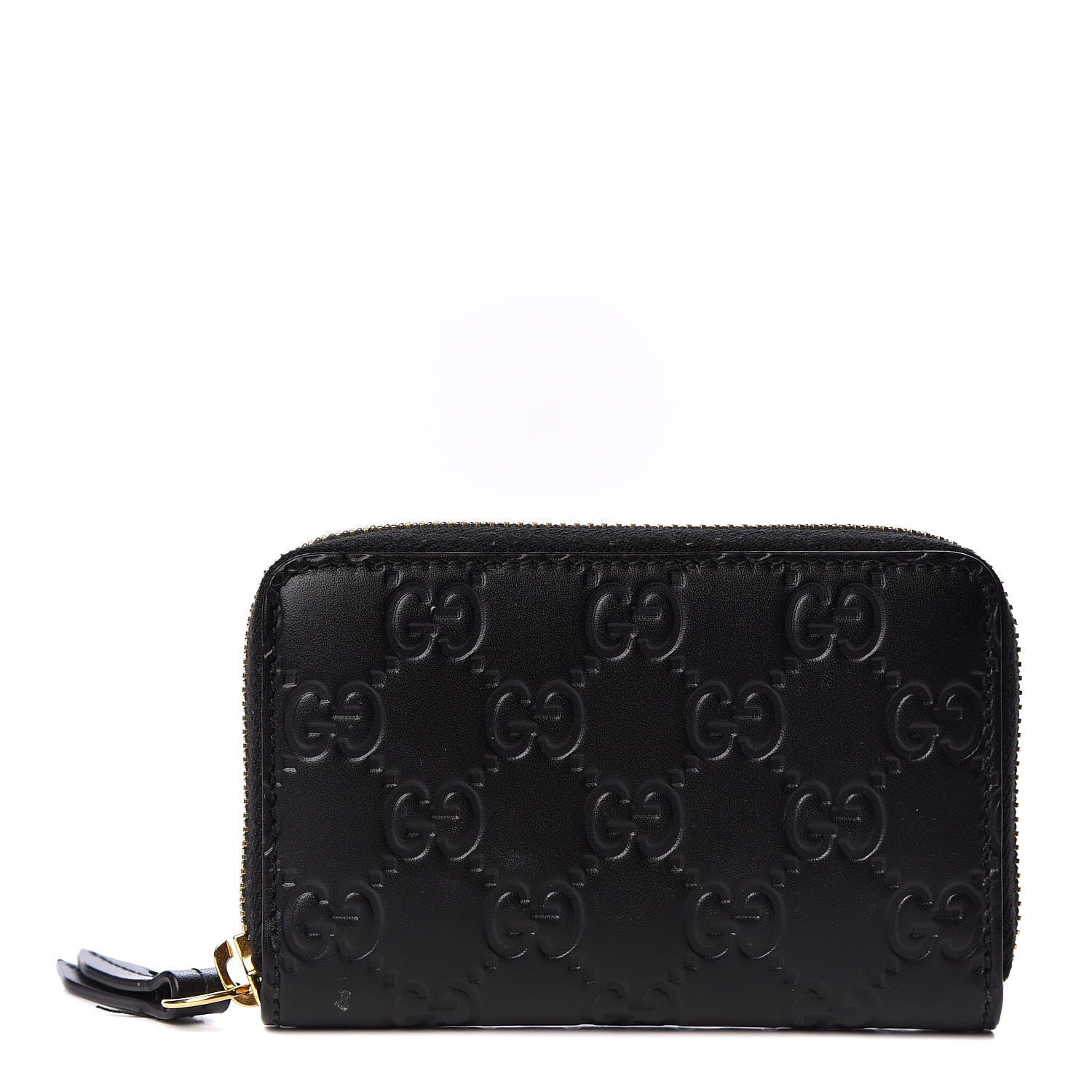 Gucci Guccissima Zip Around Card Case Black 1 of 9