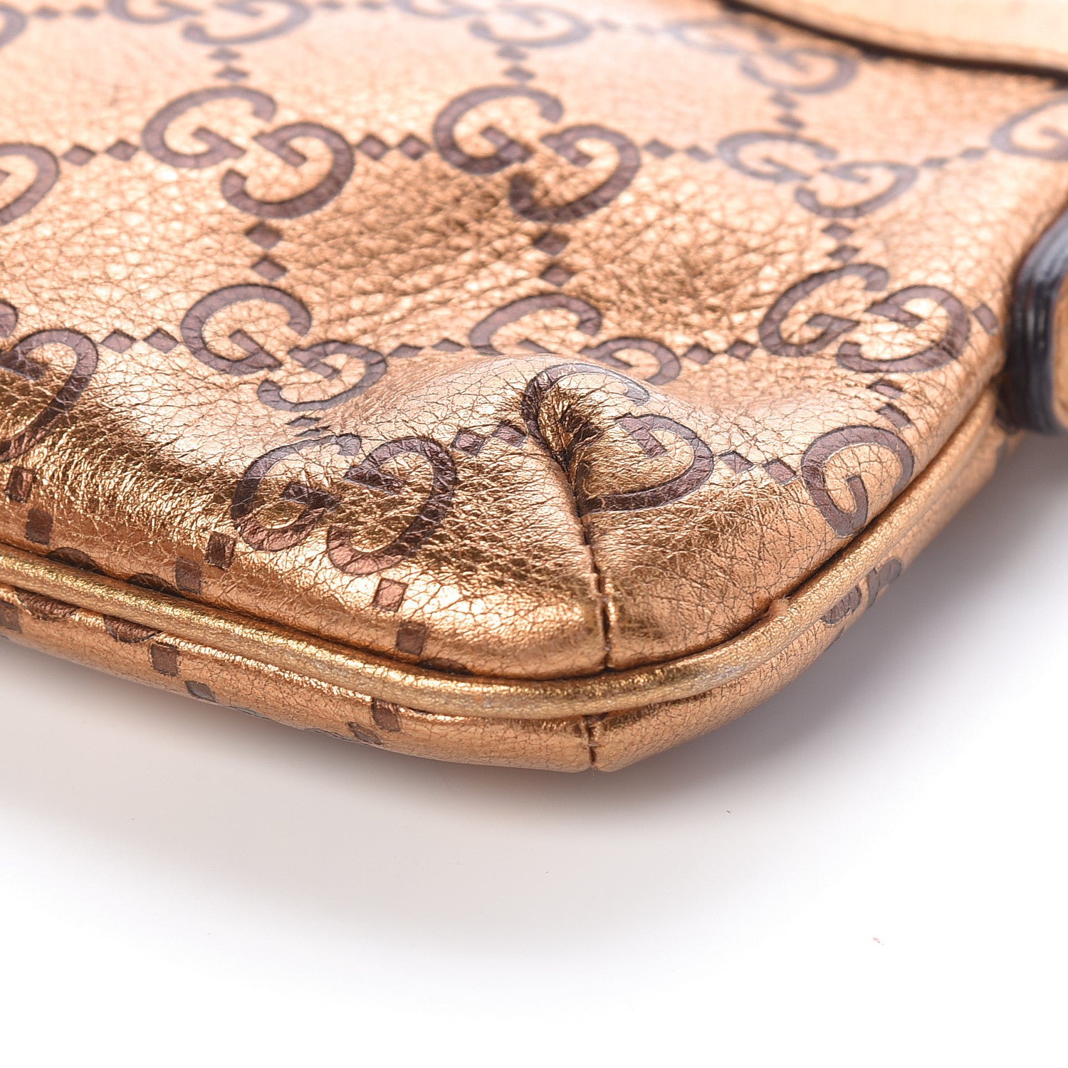 Gucci Metallic Guccissima Heart Chain Pochette Bronze 10 of 10