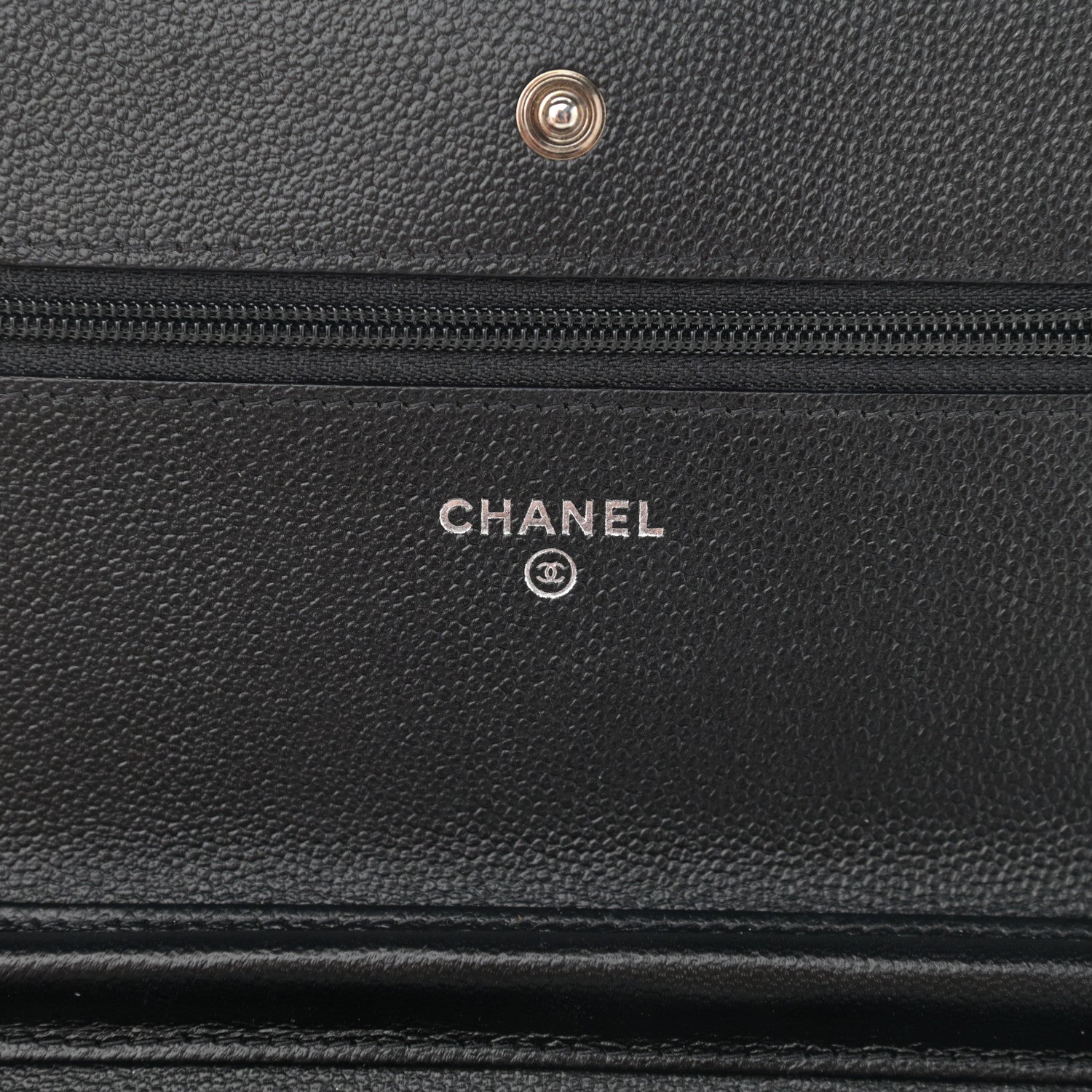 Chanel Caviar Chevron Quilted Wallet On Chain WOC Black 6 of 12